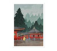 Futatsu Hall At Nikko Kawase Hasui Poster, Japanese Woodblock Ukiyo-E Print, Vintage Art Picture Painting Wall Art Exhibition, Archival Matte, A2 (Print Only) - 59.4x42cm
