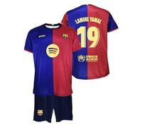 Futbol Club Barcelona Lamine Yamal 19 Home Jersey and Trousers Season 2024/2025, Official Replica with Licence - Children, Blue/Wine Red, 12 Years