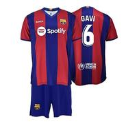 Futbol Club Barcelona T-Shirt and Trousers - GAVI 6 - Home Kit Season 2023/2024 - Official Replica with Legal Children, blue and red, 6 Years