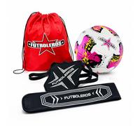 Futboleros Soccer Training Set for Kids & Youth - Size 5 Pink Soccer Ball with Perfect Kicker Trainer & Carry Bag - Solo Practice Kit for Dribbling, Passing, Ball Control & Skill Development
