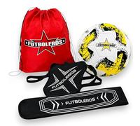 Futboleros Soccer Training Set - Size 5 Yellow Soccer Ball with Perfect Kicker Trainer & Carry Bag-Solo Practice Kit for Dribbling, Passing, Ball Control & Skill Development