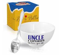 FUTBU Uncle Gifts, Fathers Day Uncle Gift from Niece/Nephew Cereal Bowl and Cereal Killer Spoon Set, Uncle Present for Him Man Cerealsly Love You Father's Day Gift