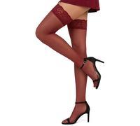 FUTC HILA Women Hold Up Stockings Sexy Lace Top Thigh High Silky Stocking