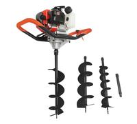 Futchoy 2.3HP Petrol Post Hole Digger with 3 Drill Bits Fence Post Ground Hole Borrer with Extension Rod, Earth Auger Hole Digging Machine for Gardening, Planting and Construction