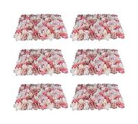 Futchoy 6PCS Artificial Flower Wall Panel - 60x40cm Realistic 3D Floral Backdrop with Hydrangeas, Roses & Dahlias Silk Fabric Flower Wall Backdrop for Party Wedding Bridal Shower Baby Shower Christma