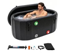 Futchoy Ice Bath Tub with Pump and Lid, 275L Inflatable Cold Plunge,Black | Portable PVC Cold Bath Tub, 8PSI, -5°C to 40°C, Full Body Immersion, Post Workout, for Athlete Recovery Outdoor Home Use