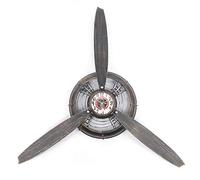 Futchoy Retro Wall Clock Airplane Propeller Wall Clock Retro Ornament Vintage Black Aeroplane Plane Floating Metal Wall Clock Decoration for home Bar decor (With Clock)