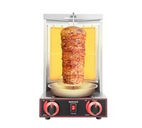 Futchoy Shawarma Grill Machine 3000W with 2 Burner - Vertical Rotating Oven 8kg Load Rotisserie Shawarma Machine BBQ Meat Machine Kebab Doner for Home Restaurant Kitchen Parties
