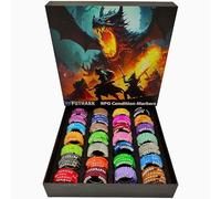 Futhark DND Condition Rings Set: 112 Vibrant DND Condition Markers to Eliminate Confusion - Great DND Gift in Exceptional Storage Box - RPG Accessories for Unforgettable Dungeons and Dragons Nights