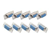Futheda 10 Pcs Computer DB9 Female to Male Connector RS232 Socket Adapter Solder Type 9 Pin D-SUB Connectors