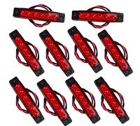 Futheda 10pcs 12V Side Marker Lights 6SMD LED Lamps Front Rear Side Light Position Indicators for Trailer Truck Caravan Camper Van Lorry Bus Boat Tractor Motor Red