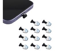 Futheda 10PCS Anti Dust Cover Plugs Lightning Charging Dust Port Removable Adhesive Protector Caps Anti-Lost Protective Case Compatible with iPhone 14 13 12 Pro Max Air Pods Black