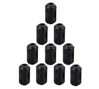 Futheda 10pcs Clip on Ferrite Ring Core Anti-interference High-frequency Filter RFI EMI Noise Suppressor with 3mm Inner Diameter Ferrite Cable Clip Black