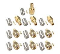 Futheda 10PCS RP-SMA Male Crimp Solder Low Loss RF Connector RP-SMA Male Plug Straight Adapter Attachment for RG174 RG316 RG188 RG188A LMR100 RG400 LMR195 Extension Coax Cable