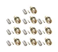 Futheda 10PCS SMA Male Crimp Solder Attachment 50 Ohm Gold Plated Copper Low Loss RF Connector Straight Adapter Compatible with RG58 RG303 RG141 RG142 RG400 195 Coaxial Jumper Cable