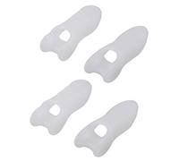Futheda 2 Pairs Gel Bunion Corrector Toe Protectors Straightener Separators Toe Spreader Silicone Gel Little Toe Bunion Guard Pinky Toe Alignment Bunionette Pad Unisex Foot Care (Little Toe, White)