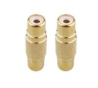 Futheda 2 PCS RCA adapter Jack Phono Coupler Joiner Extender Gold Plated Female to Female Sockets