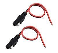 Futheda 2 Pin SAE Quick Connect Disconnect Plug - 2pcs SAE Power Automotive or Solar Panel Battery Charger Extension Cable 30cm