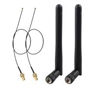 Futheda 2 Set 2.4GHz 5GHz 5.8GHz 3dBi Dual Band M.2 WiFi Antenna MIMO RP-SMA Male External Aerial+30cm U.FL MHF1 to RP-SMA Pigtail Cable for M.2 NGFF Intel Wireless Network Card WiFi Adapter Laptop