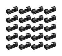Futheda 20Pcs Strong Self-Adhesive Small Cable Clips Cable Drop Wire Holder, Durable Mount-Round Plastic Cord Management Organiser Clamps for Desk Wall Home Office (Black)