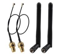 Futheda 2pcs 433MHz Folding Rod Antenna 3dBi SMA Male Omni-directional Aerial + 15cm UFL MHF1 to SMA Female Pigtail Coaxial Cable for Wireless Network Router WIFI Cellular Telephone Handsets