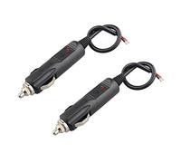 Futheda 2pcs Car Cigarette Lighter Male Plug 10A Fuse DC 12V 24V with LED Lights Extension Cord