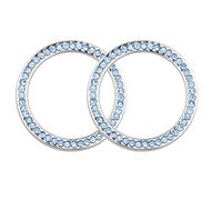 Futheda 2pcs Car One Key Engine Start Button Ring Sticker Emblem Crystal Rhinestone Ring Auto Start Engine Ignition Key & Button Bling Car Interior Decorative Diamante Ring Unique Luxury Gift Blue