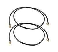 Futheda 2pcs SMA Male Right Angle to Female Adapter Antenna Extension Relocation Cable RG58 Coaxial Cable 1m/3.3feet for Ham Radio Kenwood BaoFeng Wouxun Icom Yaesu Standard Horizon Marine VHF Radio