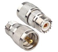 Futheda 2PCS UHF Male to Female Coax Connector PL259 to SO239 Straight Adapter RF Coaxial Cable Connectors Compatible with Wi-Fi FPV Antenna Ham Radio Phone Signal Booster Walkie-talkie Broadcast