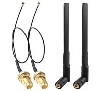 Futheda 2Set 2.4GHz 5GHz 5.8GHz 8dBi Dual Band WiFi Antenna RP-SMA Male Aerial+15cm U.FL IPX MHF4 to RP-SMA Female Extension Cable for M.2 NGFF Intel Wireless Network Card WiFi Adapter Laptop
