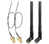 Futheda 2Set 2.4GHz 5GHz 5.8GHz 8dBi Dual Band WiFi Antenna RP-SMA Male Aerial+20cm U.FL IPX MHF4 to RP-SMA Female Extension Cable for M.2 NGFF Intel Wireless Network Card WiFi Adapter Laptop
