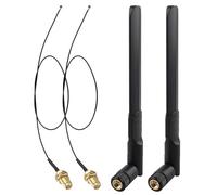 Futheda 2Set 2.4GHz 5GHz 5.8GHz 8dBi Dual Band WiFi Antenna RP-SMA Male Aerial+30cm U.FL IPX MHF4 to RP-SMA Female Extension Cable for M.2 NGFF Intel Wireless Network Card WiFi Adapter Laptop