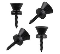 Futheda 4PCS Guitar Strap Button End Pins Metal Vintage Style for Electric Acoustic Bass Instrument Black