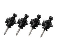 Futheda 4PCS Guitar Strap Button Locker End Pins Silver Alloy Anti stripping Lock System for Bass Professional Durable in Black