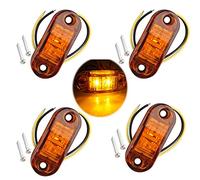 Futheda 4pcs IP65 12V/24V Oval LED Side Marker Lights Front Rear Lights Lamps Universal Indicator of Position with Amber Bulbs for Truck Trailer Van Caravan Lorry Car Bus Boats