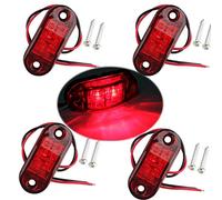 Futheda 4pcs IP65 Oval LED Lamps Side Marker Lights 12V/24V Front Rear Lights Universal Indicator of Position for Truck Trailer Van Caravan Lorry Car Bus Boats Red