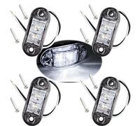 Futheda 4pcs IP65 Oval LED Lamps Side Marker Lights 12V/24V Front Rear Lights Universal Indicator of Position for Truck Trailer Van Caravan Lorry Car Bus Boats White