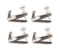 Futheda 4Pcs Violin Fine Tuners Large Size Silver Violin Replacement Parts for 4/4-3/4 Violin Anti Rust Durable Metal String Adjuster Nickel Plated