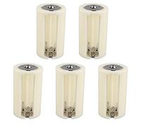 Futheda 5PCS 3x AA to D Battery Converter Universal 3 AA Slots to D Size Cell Parallel Battery Case Conversion Adapter Holder Switcher Converter Cases Box White