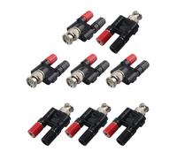 Futheda 8PCS BNC Male to Dual Banana Female Jack Socket Adapter Binding Post Coupler RF Coax Coaxial Splitter Double Plug Connector BNC to 4mm Banana Adapter for Audio Radio Antenna Oscilloscope Wire