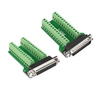 Futheda DB25 D-SUB Male and Female Port Breakout Board Connector 25 Pin 2-row Adapter RS232 Solderless PCB Board to Terminal Block Signal Module Breakout Board with Thumb Screws