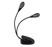 Futheda Protable Dual Head Music Stand Light with 2 Flexible Gooseneck Arms 4 LEDs Clip on,Eye care, Flexible Clip Come with USB Cable, Best Suited for Music Stands, Grilling, Desk,Travel, Camping