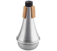 Futheda Silver Lightweight Cork Strips Aluminum Alloy Practice Cup Trumpet Cornet Straight Mute Silencer Home Quietly Practicing Musical Instrument Accessories