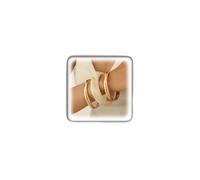 FUTIMELY 3 Pcs Trendy Gold Stack Chunky Bracelets for Women,Boho Textured Geometric Acrylic Circle Bracelets Vintage Gracefully Jewelry Accessories Birthday Gifts, L, Alloy, no gemstone