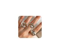 FUTIMELY 3Pcs Chunky Open Rings Set,Minimalist Plated Gold Stackable Geometric Knuckle Ring Set,Trendy Adjustable Stainless Steel Midi Rings for Women, S, Metal, No Gemstone