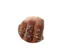 FUTIMELY Boho Crystal Rings for Women Gold Stacking Rings Set Vintage Knuckle Stackable Moon Star Butterfly Heart Flower Finger Rings Jewelry Gifts, Metal, alloy