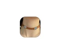 FUTIMELY Boho Dainty Turquoise Leather Choker,Vintage Silver Metal Black Suede Statement Short Necklace,Aesthetic Country Collar Necklace for Women, S, Alloy Steel, No Gemstone