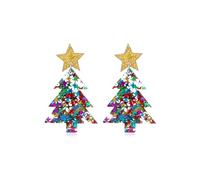 FUTIMELY Christmas Tree Earrings for Women,Colourful Acrylic Dangling Earring Christmas Theme Earrings Great Christmas Jewelry Holiday Gifts, Zinc, No Gemstone