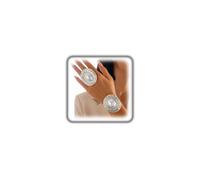 FUTIMELY Extra Large Gold Imitation Pearl Open Bracelet Ring Set for Women, Boho Vintage Geometric Hammered Cuff Bracelet Big Oval Statement Ring Party Gifts, L, Metal, No Gemstone