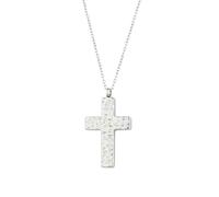 FUTIMELY Gold Hammer Cross Pendant Necklaces for Women,Simple Silver Thin Chain Chunky Metal Crucifix Necklace,Faith Based Jewelry Gifts for Baptism, Zinc, No Gemstone